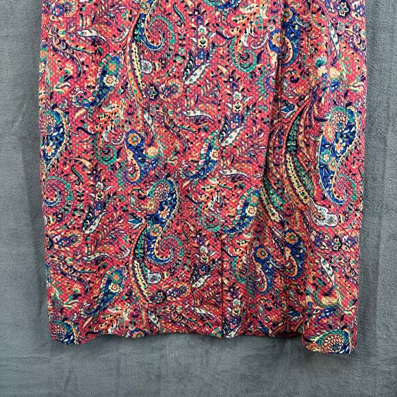 Talbots Dress Women 12 Pink Paisley Sleeveless Keyhole Back Bonaire Spring Party - Picture 6 of 13